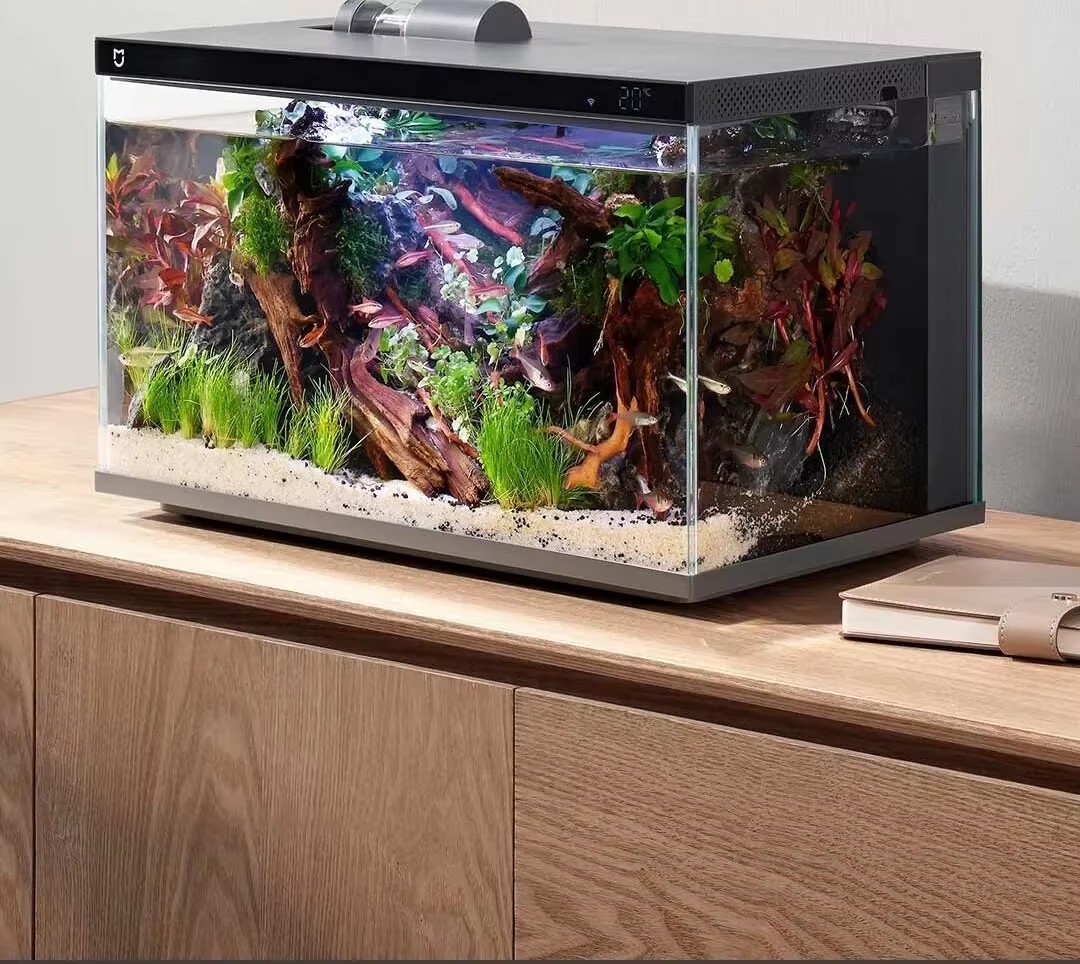 Mijia LCD Screen Display Smart Fish Tank Desktop Ecological Fish Tank WIFI Control Feeding Box Smart Lighting System