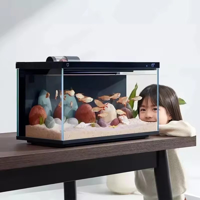 Mijia LCD Screen Display Smart Fish Tank Desktop Ecological Fish Tank WIFI Control Feeding Box Smart Lighting System