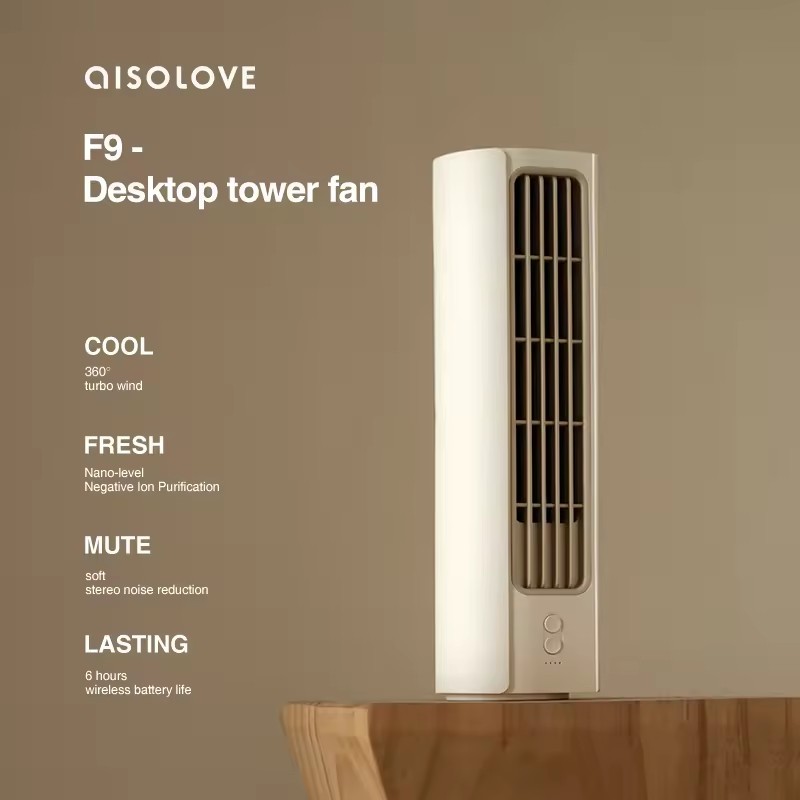 360° turbo wind little conch desktop tower fan Solove
