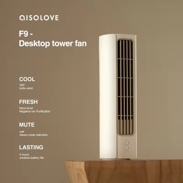 360° turbo wind little conch desktop tower fan Solove