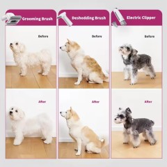 5-IN-1 Pet Cleaning Grooming Vacuum Kit 1.4L Capacity Wholesale Dog Grooming Plastic Material for Dog Hair Shedding