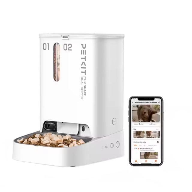 PETKIT Fresh Element Gemini FRESH ELEMENT GEMINI Smart Pet Cat Feeder with Double Hoppers and Dual Food Distribution System 5L