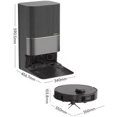 DREAME X40 Robot Vacuum Detachable 13000Pa High Suction Self-Cleaning Auto Water Filling 100% Corner Coverage for Home Cleaning