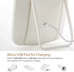 Jordan & Judy Portable USB Rechargeable Battery Powered Table Desktop Makeup Mirror Light Touch Screen Vanity Mirror Light