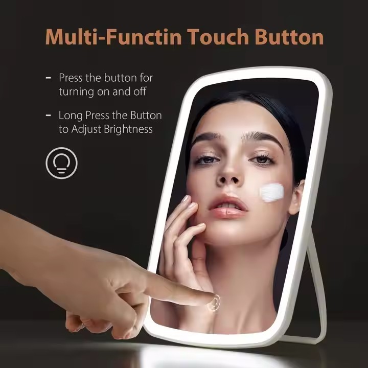 Jordan & Judy Portable USB Rechargeable Battery Powered Table Desktop Makeup Mirror Light Touch Screen Vanity Mirror Light