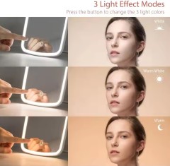 Jordan & Judy Portable USB Rechargeable Battery Powered Table Desktop Makeup Mirror Light Touch Screen Vanity Mirror Light