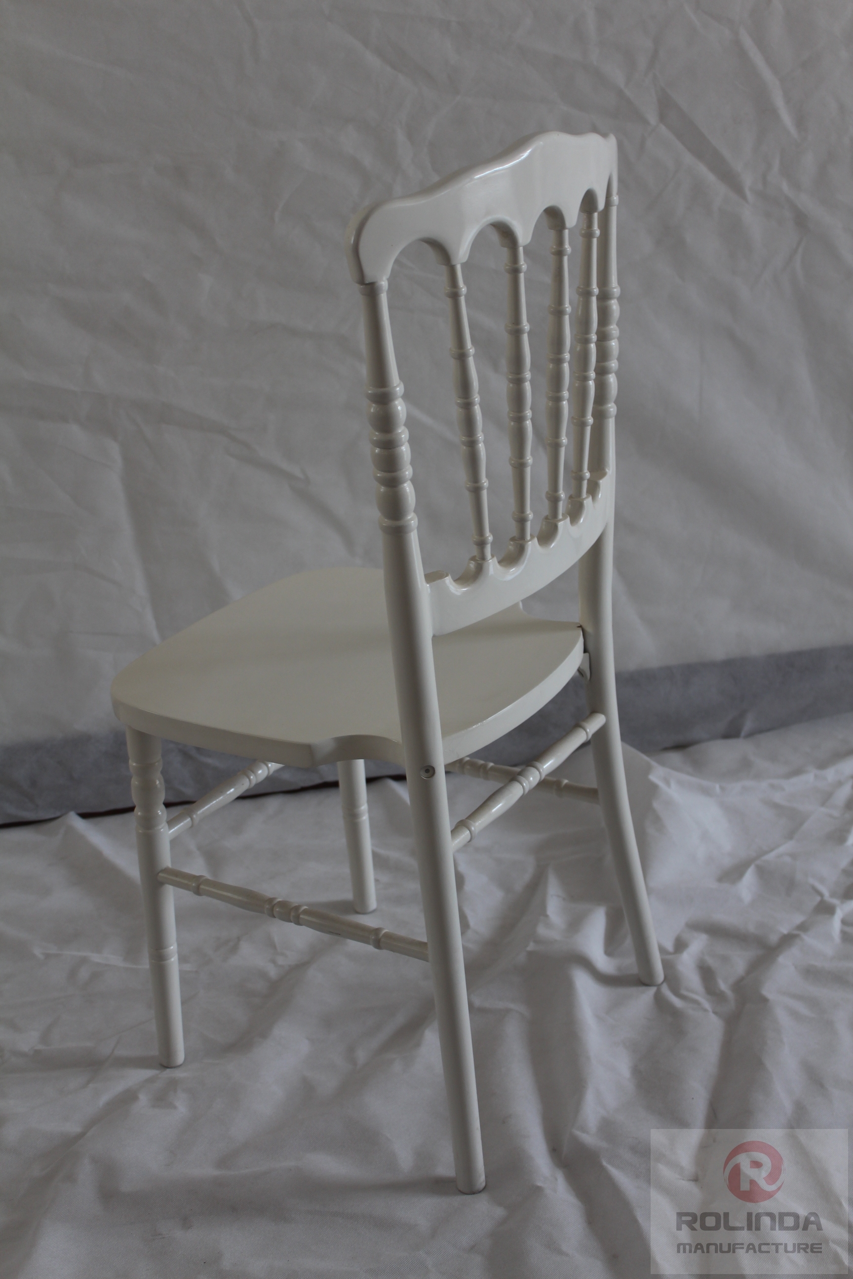 Durable cheap stacking White wooden Napoleon Chair