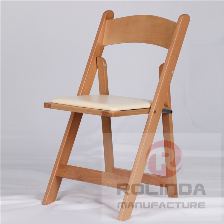 wholesale  wooden wedding folding chair natural color