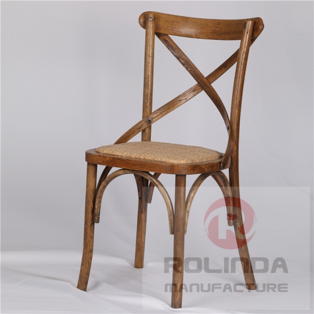 stackable solid wood vineyard x back chair,cross back chair on sale