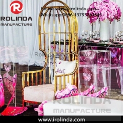 designer hot sale gold stainless steel armchair