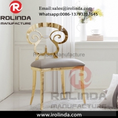 Gold frame stainless steel used hotel lobby furniture
