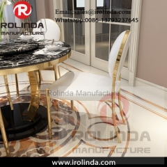 Dining room furniture round back stainless steel hotel dinner chair