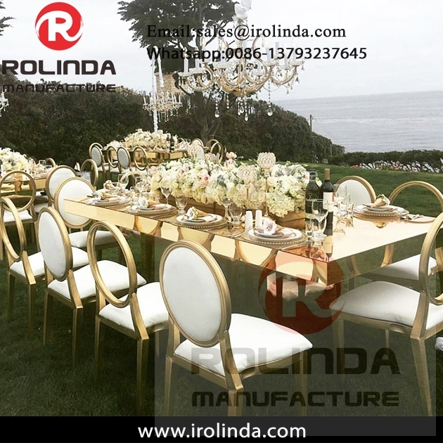 Ceremony stainless steel glass mirrored dining table chair set
