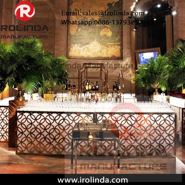 Fashionable Round shape LED light hot sales modern counter table