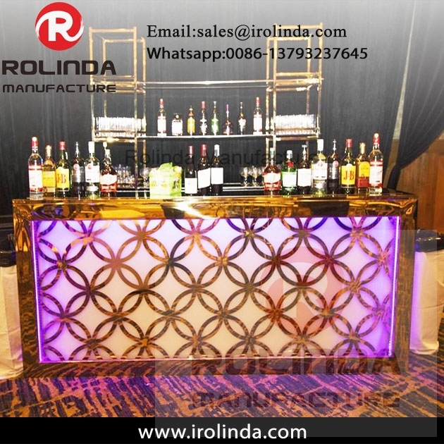 Fashionable Round shape LED light hot sales modern counter table