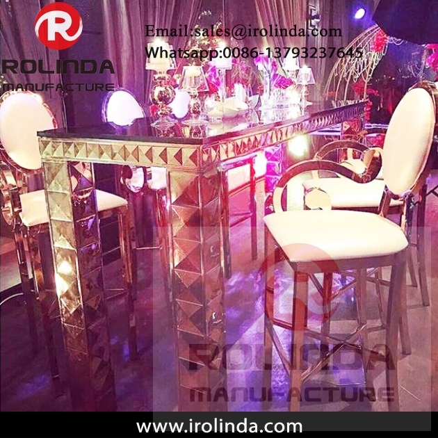 China supplier event stainless steel used high bar table and chairs