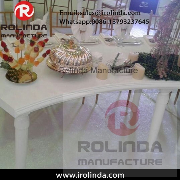 Wedding Furniture 20 seaters high gloss white round mdf tables