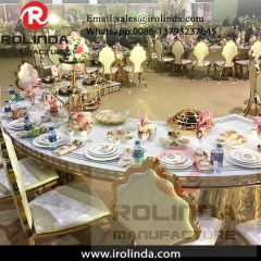 comfortable fabric seating gold legs stainless steel dining chair