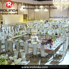 King and queen carved gold gilt reception stainless steel chair