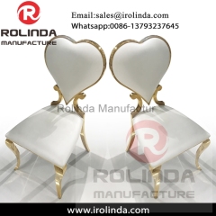 Patten back pu leather stainless steel gold hotel dining chair