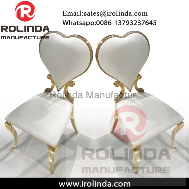 Patten back pu leather stainless steel gold hotel dining chair