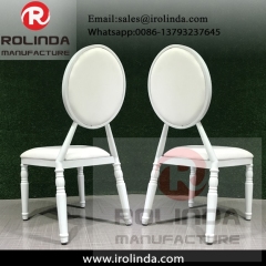 attractive price cheap round back white aluminium banquet chairs with cushion
