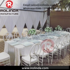 Event banquet metal iron tube phoenix cross back dining chair