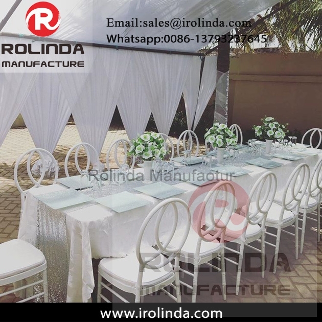 Event banquet metal iron tube phoenix cross back dining chair