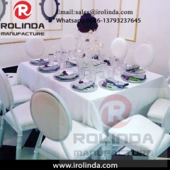 attractive price cheap round back white aluminium banquet chairs with cushion