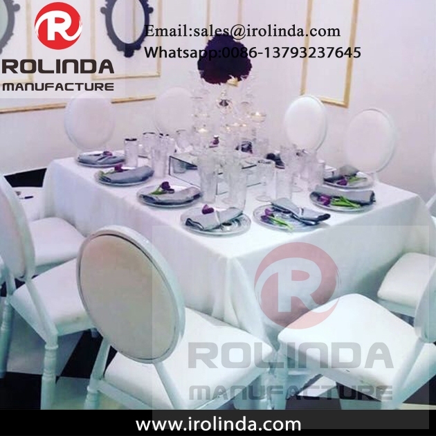 attractive price cheap round back white aluminium banquet chairs with cushion