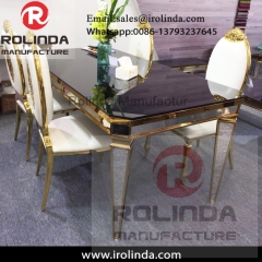 durable stainless steel banquet used fancy mirror dining tables