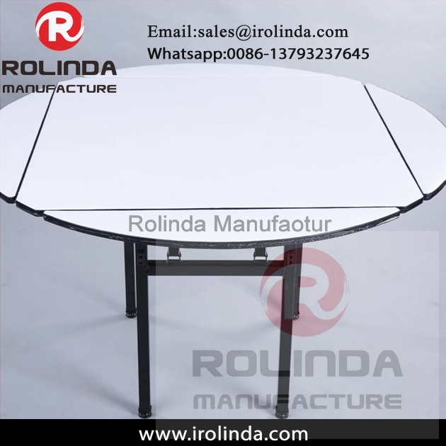 Foshan Strong Dining Table / Wholesale Steel Folding Round Table For Banquet