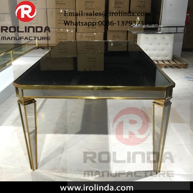 durable stainless steel banquet used fancy mirror dining tables
