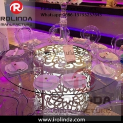 various colours event rental furniture round dinning table set glass