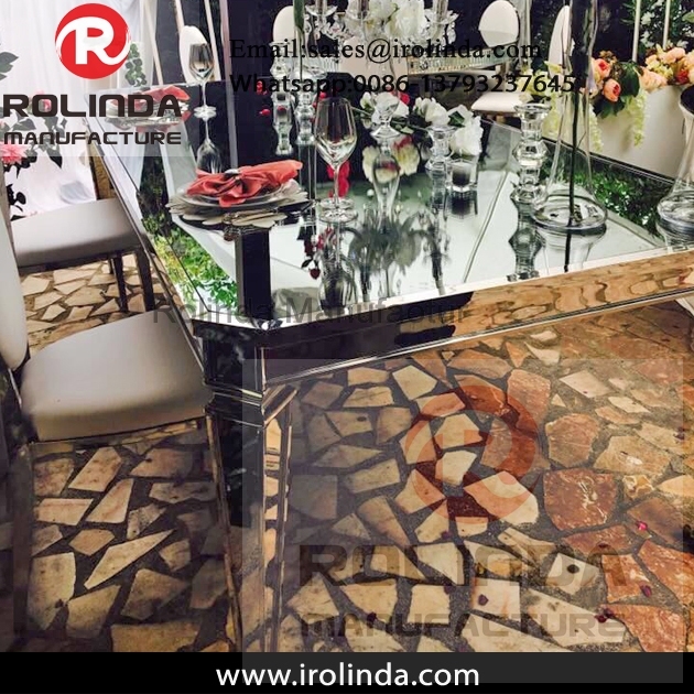 durable stainless steel banquet used fancy mirror dining tables