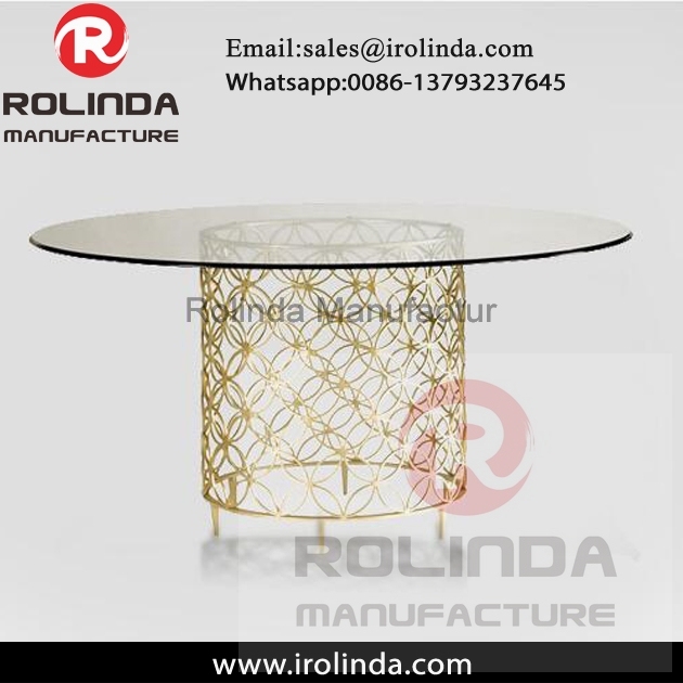 wedding mirror glass stainless steel dining table round