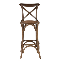 Wooden Cross Back stool High Bar Chair