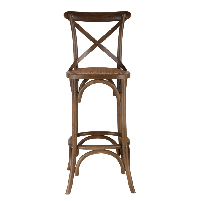 Wooden Cross Back stool High Bar Chair
