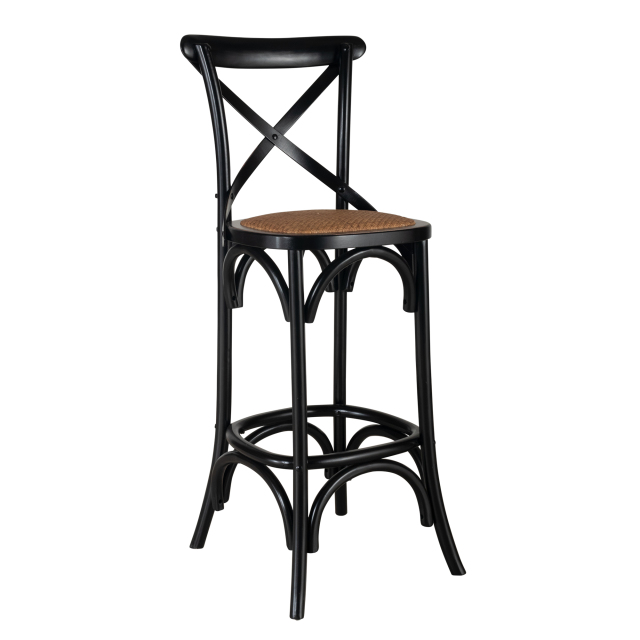 Wooden Cross Back stool High Bar Chair