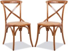 Antique Rustic Stackable Cross Back Chair X Back Farm Chair