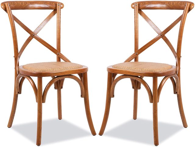 Antique Rustic Stackable Cross Back Chair X Back Farm Chair