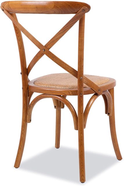 Antique Rustic Stackable Cross Back Chair X Back Farm Chair