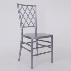 Silver color cross back chair Diamond back chair Chiavari Chair for Event, Rental or Dining Room