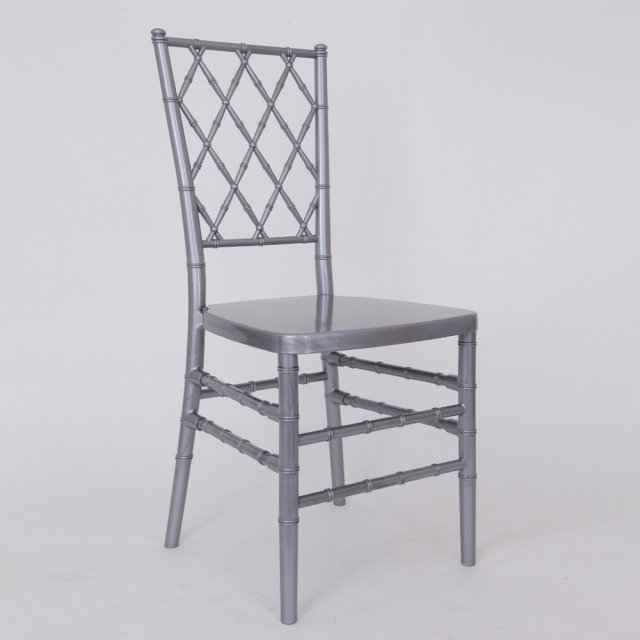 Silver color cross back chair Diamond back chair Chiavari Chair for Event, Rental or Dining Room