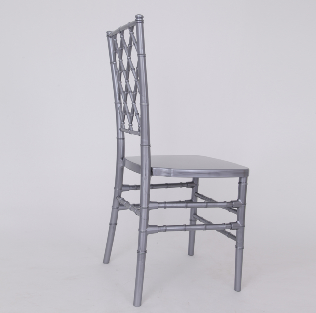 Silver color cross back chair Diamond back chair Chiavari Chair for Event, Rental or Dining Room