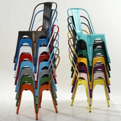 Cafe Marais Metal Tolix Chair Metal Frame Restaurant Metal Industrial Dining Chairs Stackable Tolix Chair Stackable