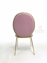 Pink Leather Gold Stainless Steel Design Decoration Dining Chair for Wedding Banquet Chair
