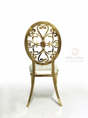 Wholesale Royal Design Gold Wedding Stainless Steel Dining Chair with Back Pattern