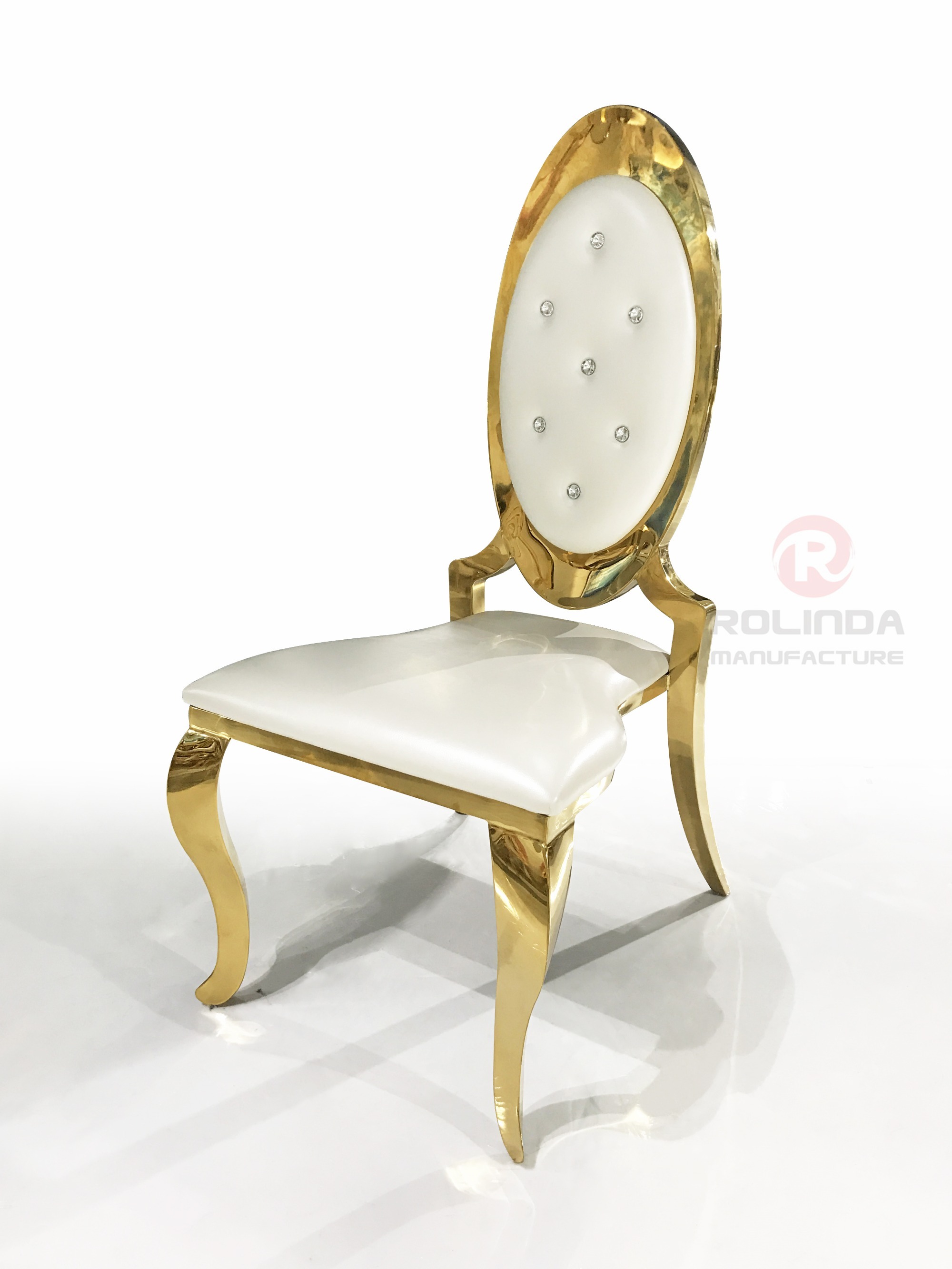 Height Swivel in White Faux Leather and Brushed Stainless Steel Finish Chair