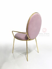 Pink Leather Gold Stainless Steel Design Decoration Dining Chair for Wedding Banquet Chair